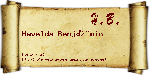 Havelda Benjámin névjegykártya